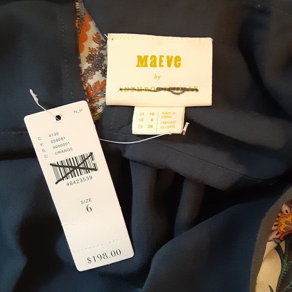 Maeve Barcelona Silk Dress Size 6 - Picture 6 of 7